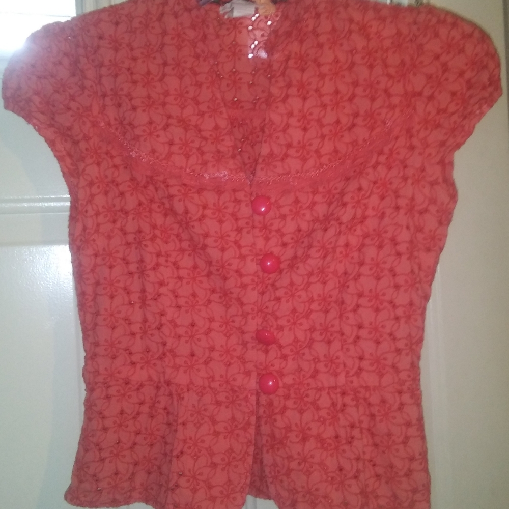 Short Sleeve Button Blouse